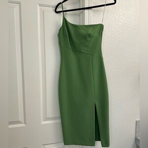 One Shoulder Green Dress from Revolve